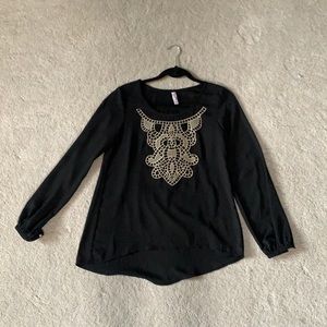 Black Printed Blouse